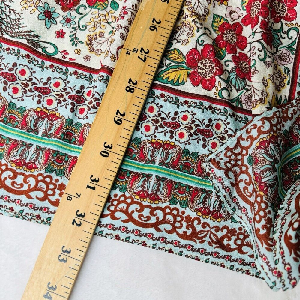 Zara TRF Kaftan Top M Boho Caftan Polyester Floral Coastal Cover Up dress - Picture 12 of 14